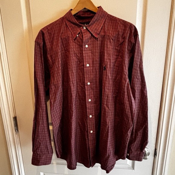 Ralph Lauren Other - Ralph Lauren Shirt Adult XL Red Plaid‎ Classic Fit Button-Down Long Sleeve Men